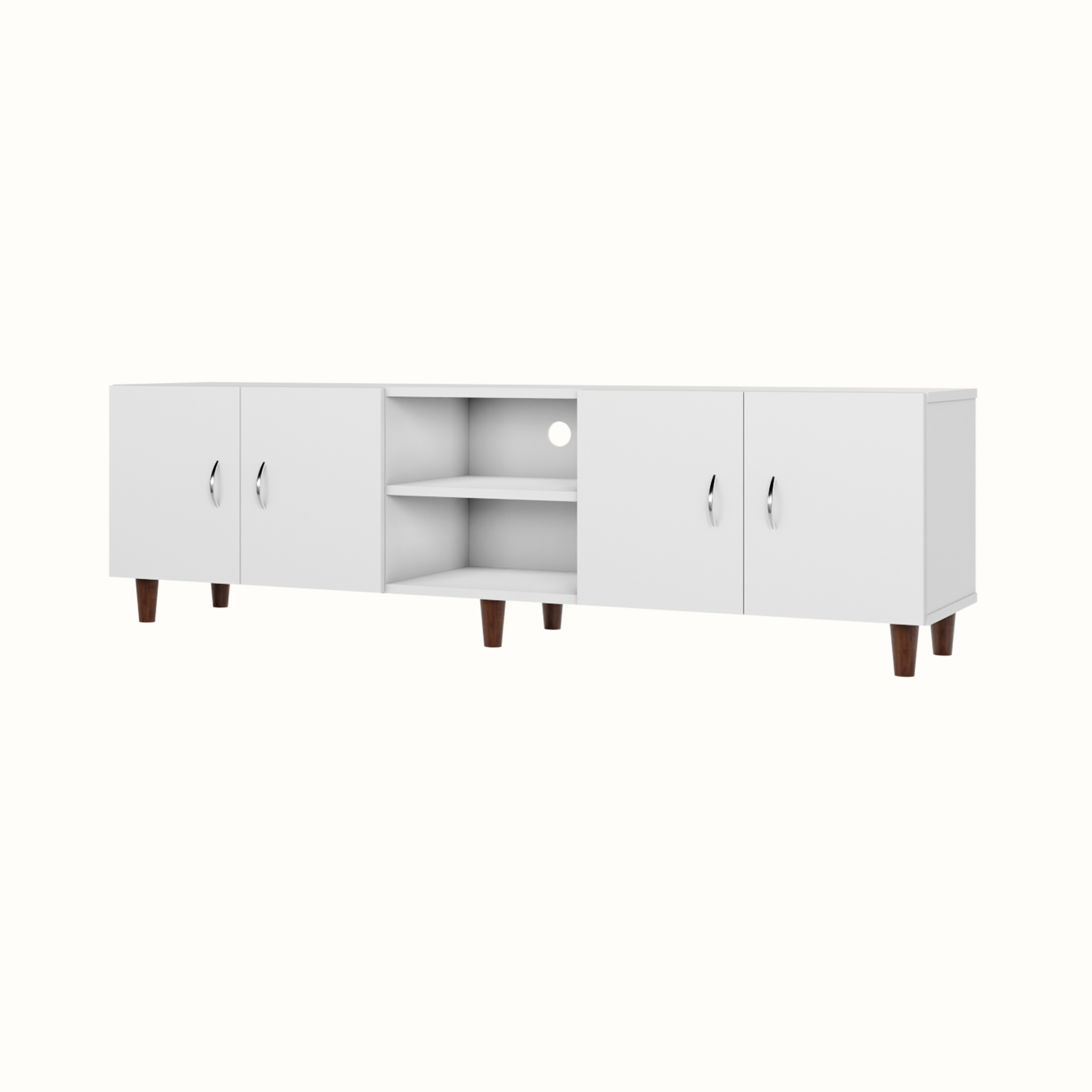 TV unit | 4 Doors, Open Shelves | Single Color TV & Entertainment Unit VIKI FURNITURE