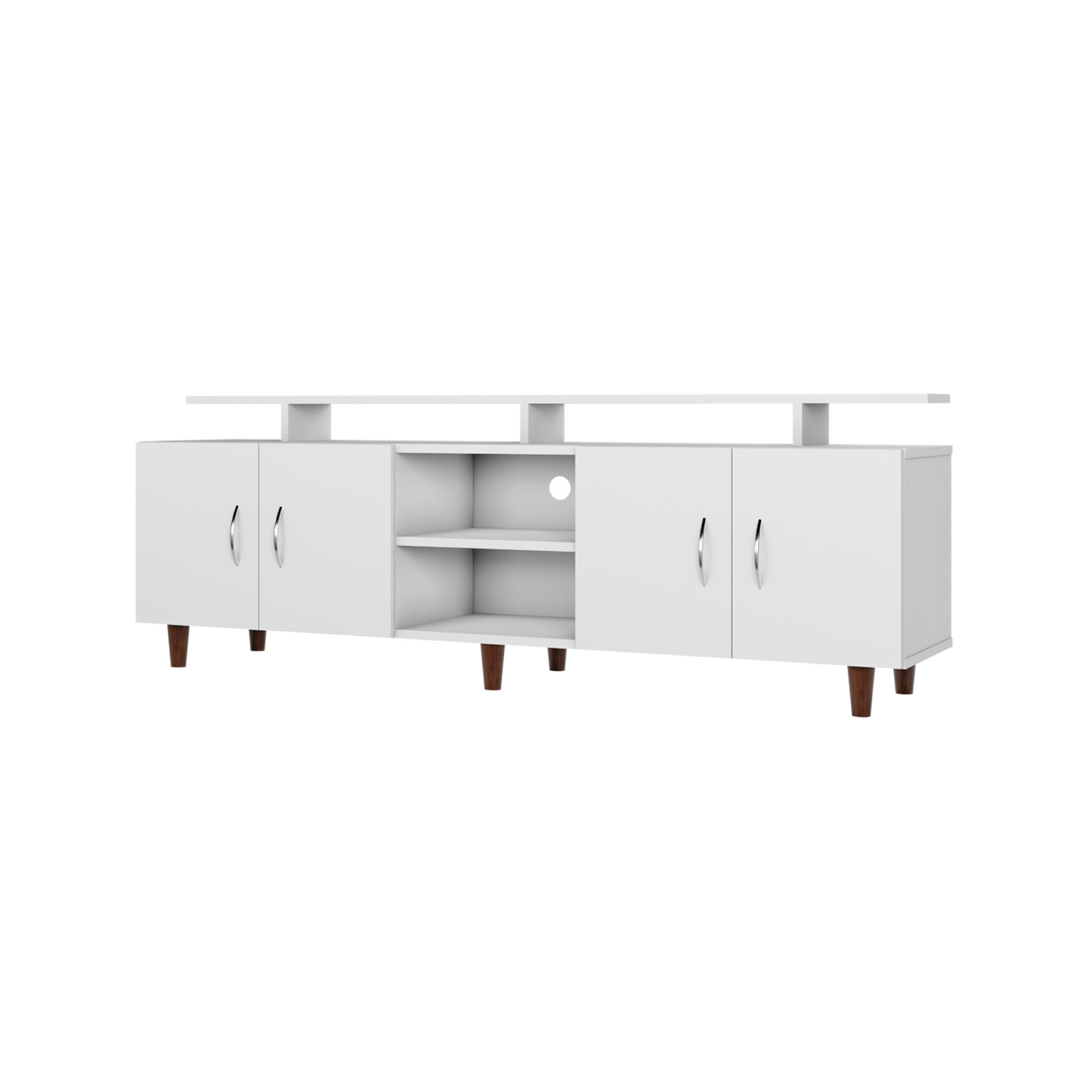 TV unit | 4 Doors, Open Shelves & Extension | Single Color TV & Entertainment Unit VIKI FURNITURE