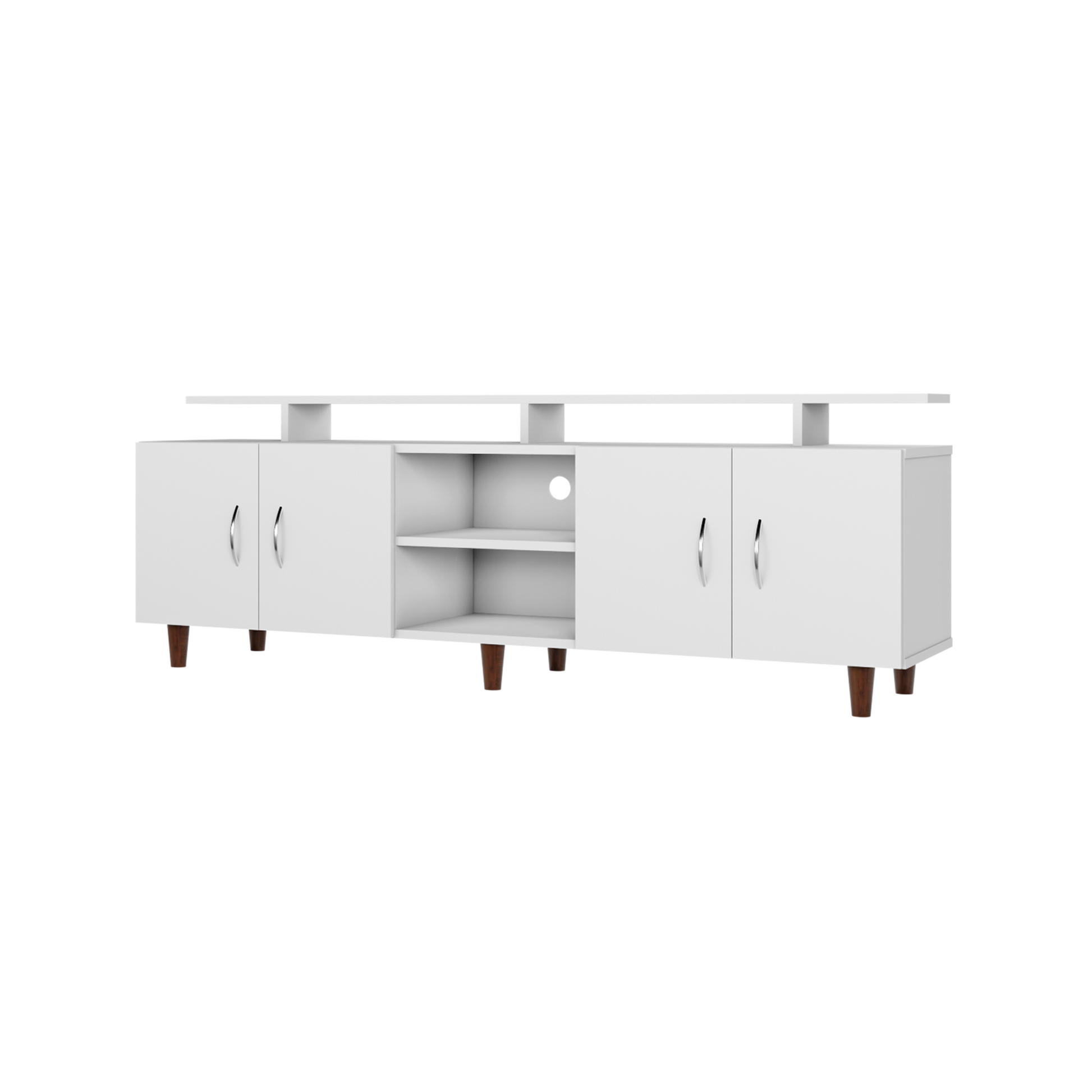 TV unit | 4 Doors, Open Shelves & Extension | Single Color TV & Entertainment Unit VIKI FURNITURE