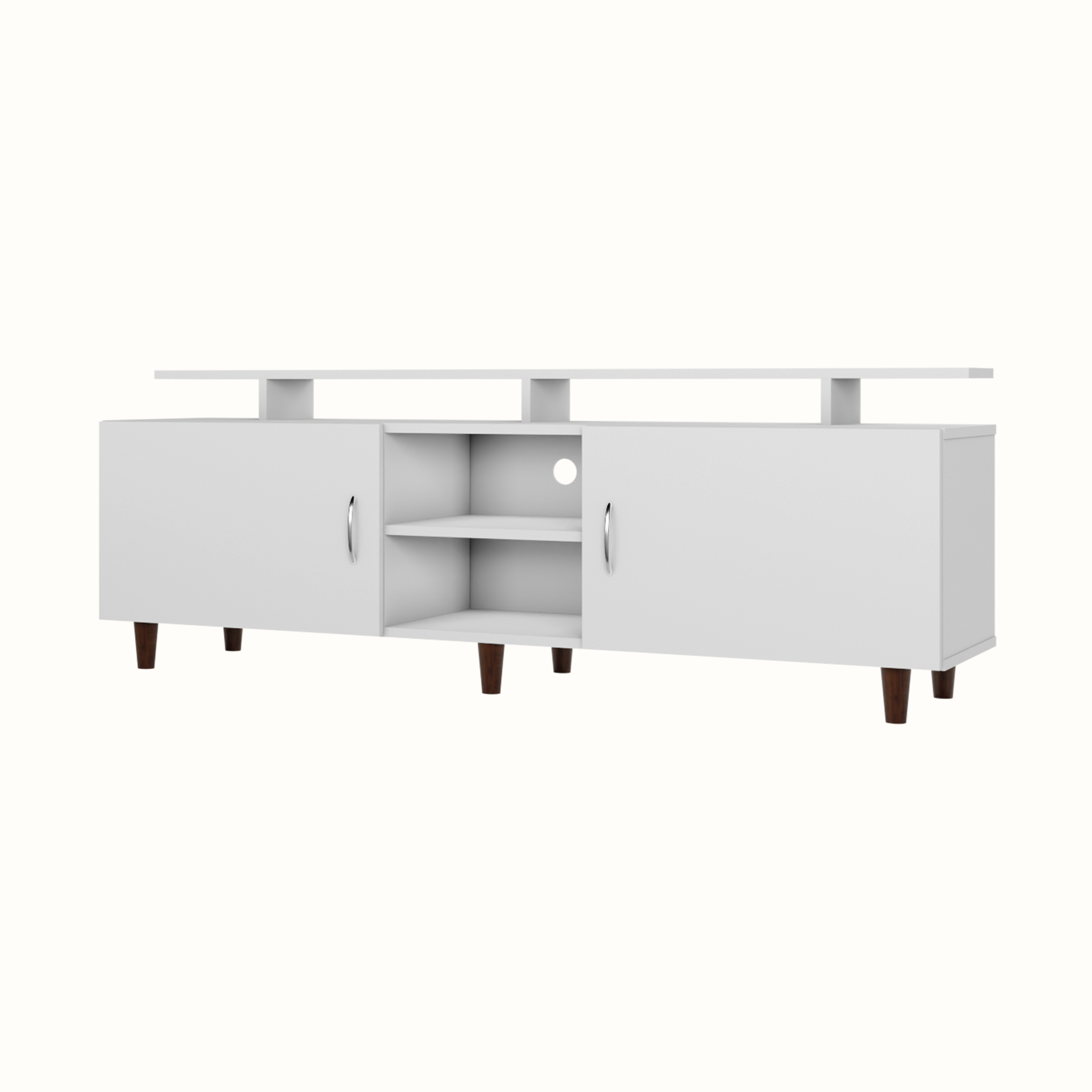 TV unit | 2 Doors, Open Shelves & Extension | Single Color TV & Entertainment Unit VIKI FURNITURE