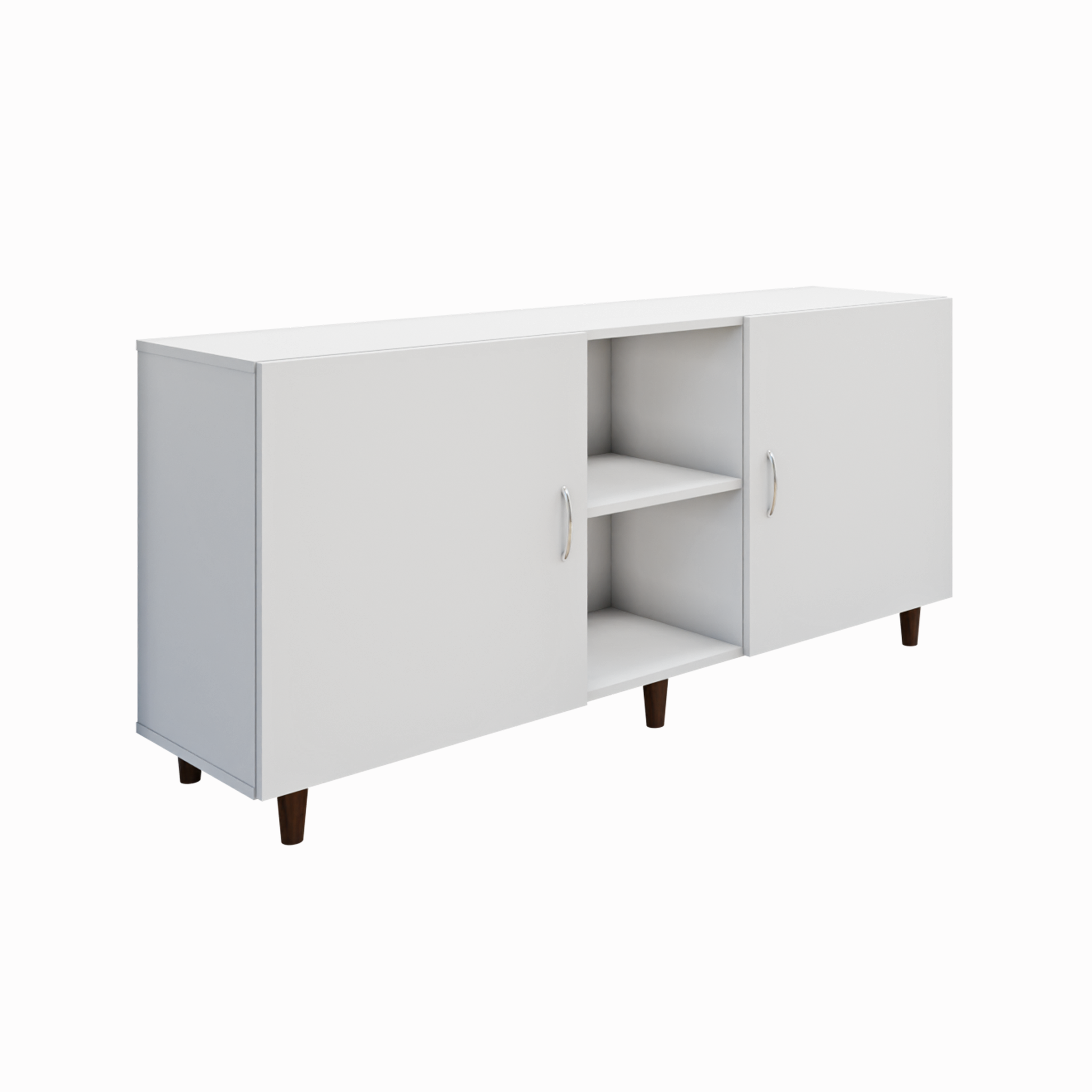 TV Unit | 2 Doors, Open Shelves | Single Color TV & Entertainment Unit VIKI FURNITURE