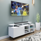 TV Unit | 1 Door, Open Shelves & Extension | Single Color TV & Entertainment Unit VIKI FURNITURE Frosty White