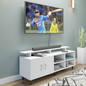 TV Unit | 2 Door, Open Shelves & Extension | Single Color TV & Entertainment Unit VIKI FURNITURE Frosty White
