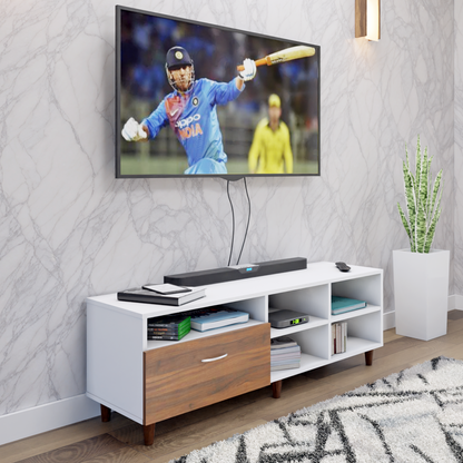 TV Unit | 1 Drawer, Shelf, Open Shelves & | Dual Color TV & Entertainment Unit VIKI FURNITURE