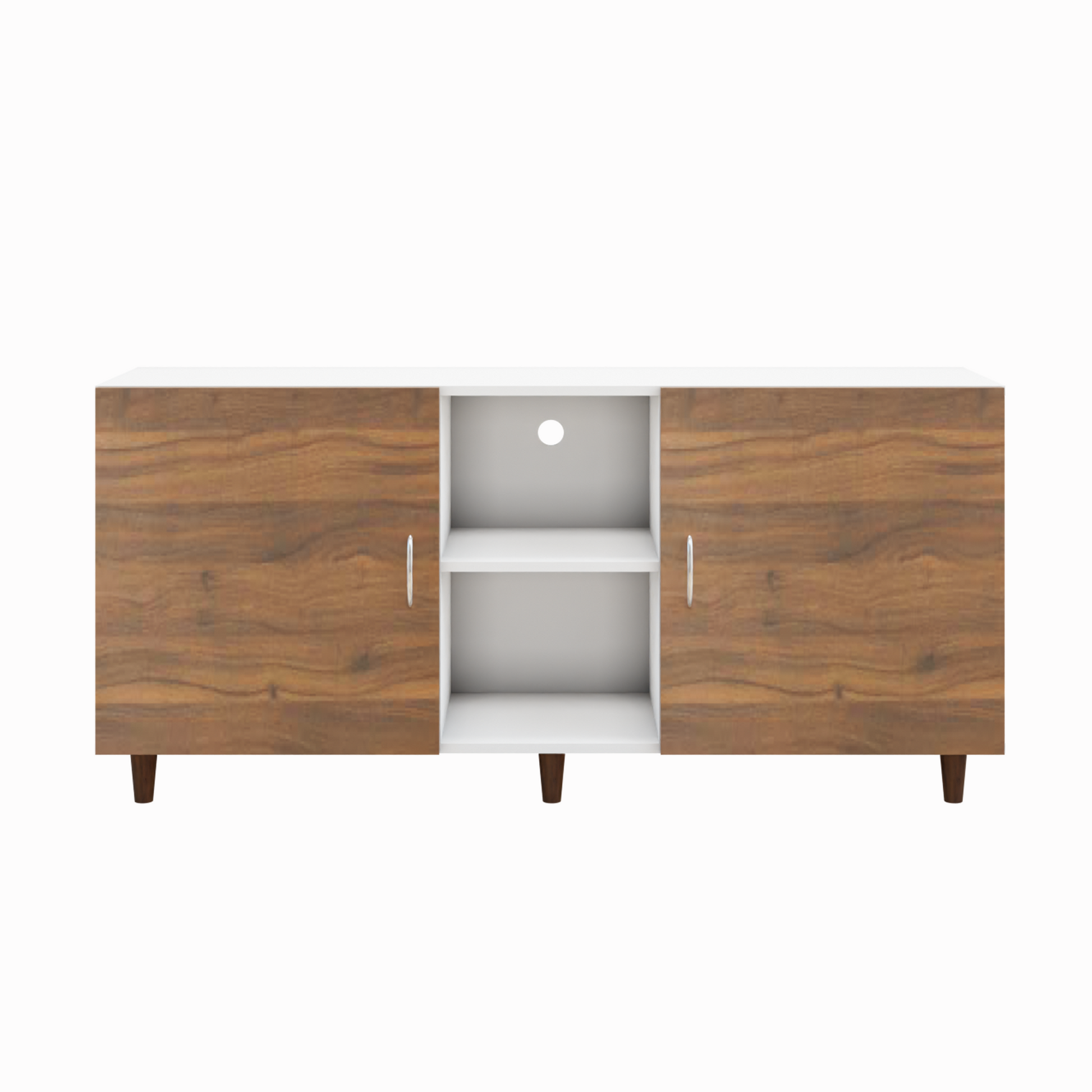 TV Unit | 2 Doors, Open Shelves | Dual Color TV & Entertainment Unit VIKI FURNITURE