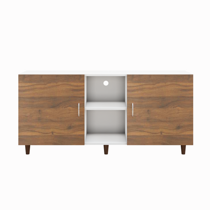 TV Unit | 2 Doors, Open Shelves | Dual Color TV & Entertainment Unit VIKI FURNITURE