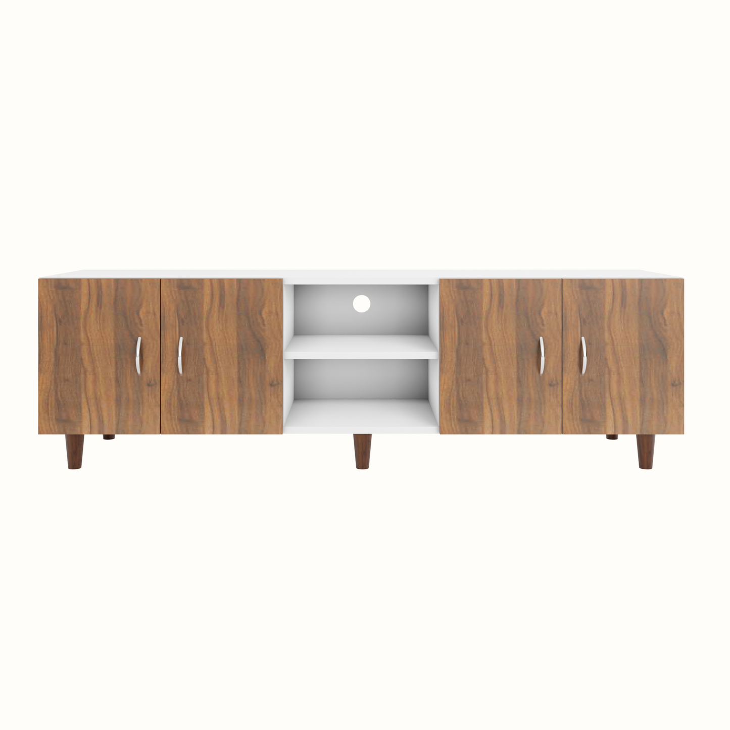 TV unit | 4 Doors, Open Shelves | Dual Color TV & Entertainment Unit VIKI FURNITURE