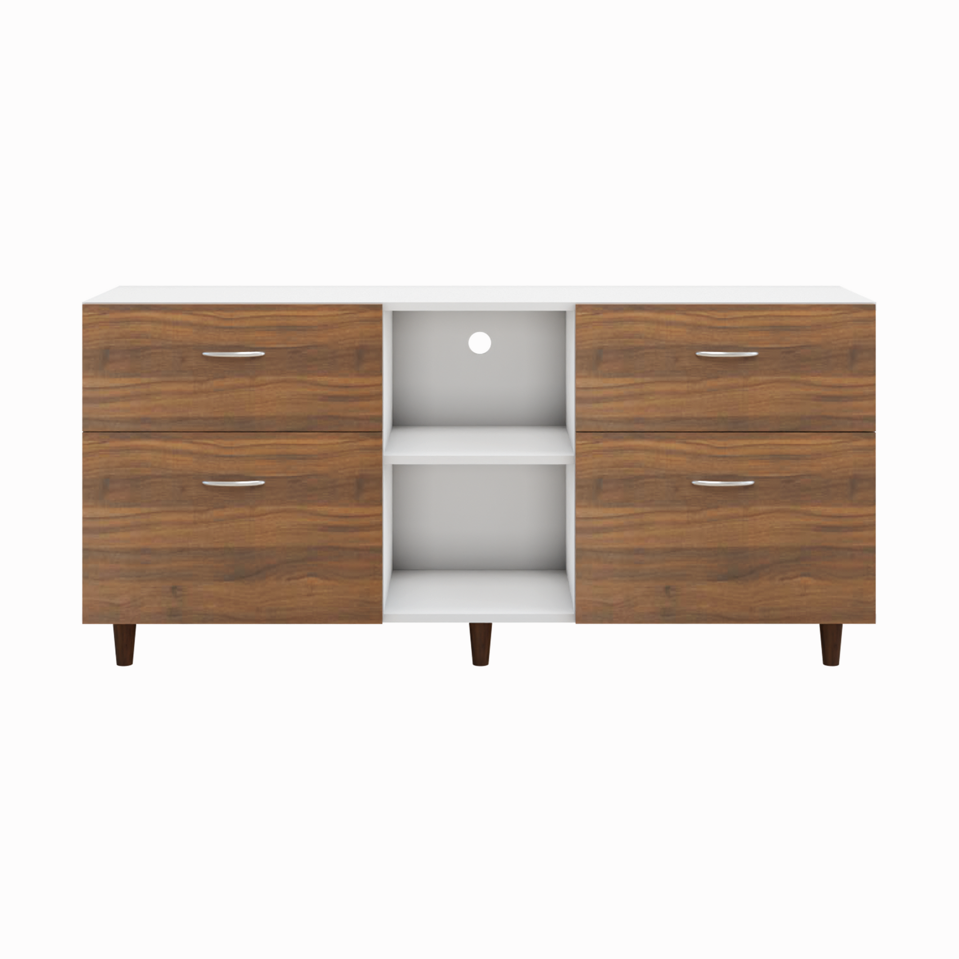 TV unit | 4 Drawers, Open Shelves | Dual Color TV & Entertainment Unit VIKI FURNITURE