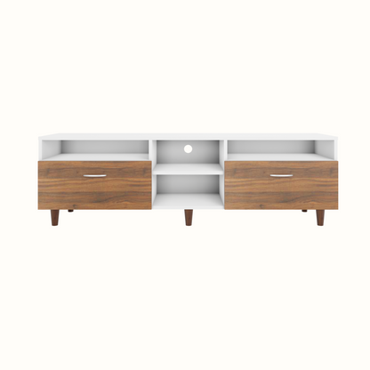 TV Unit | 2 Drawers, Open Shelves | Dual Color TV & Entertainment Unit VIKI FURNITURE