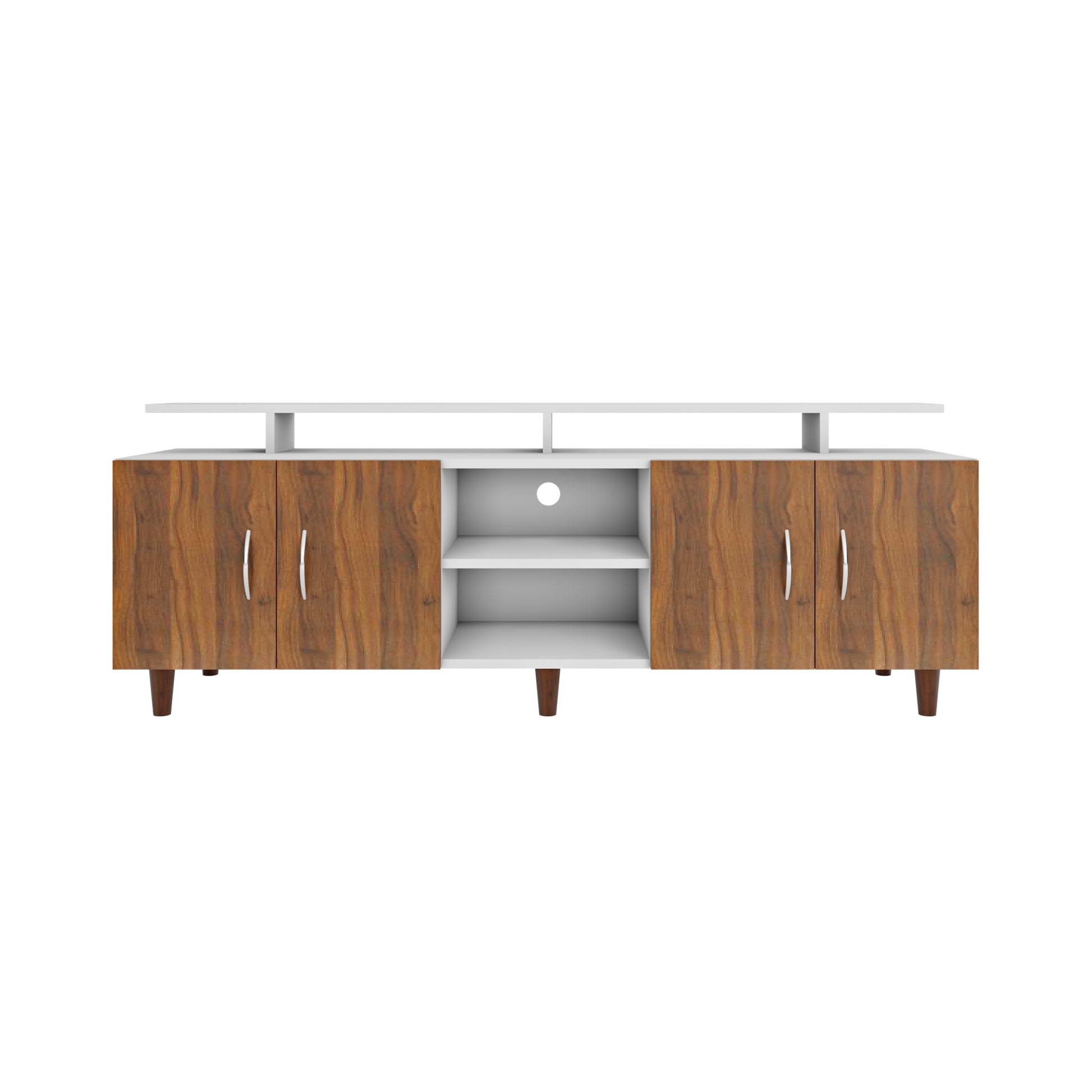 TV unit | 4 Doors, Open Shelves & Extension | Dual Color TV & Entertainment Unit VIKI FURNITURE