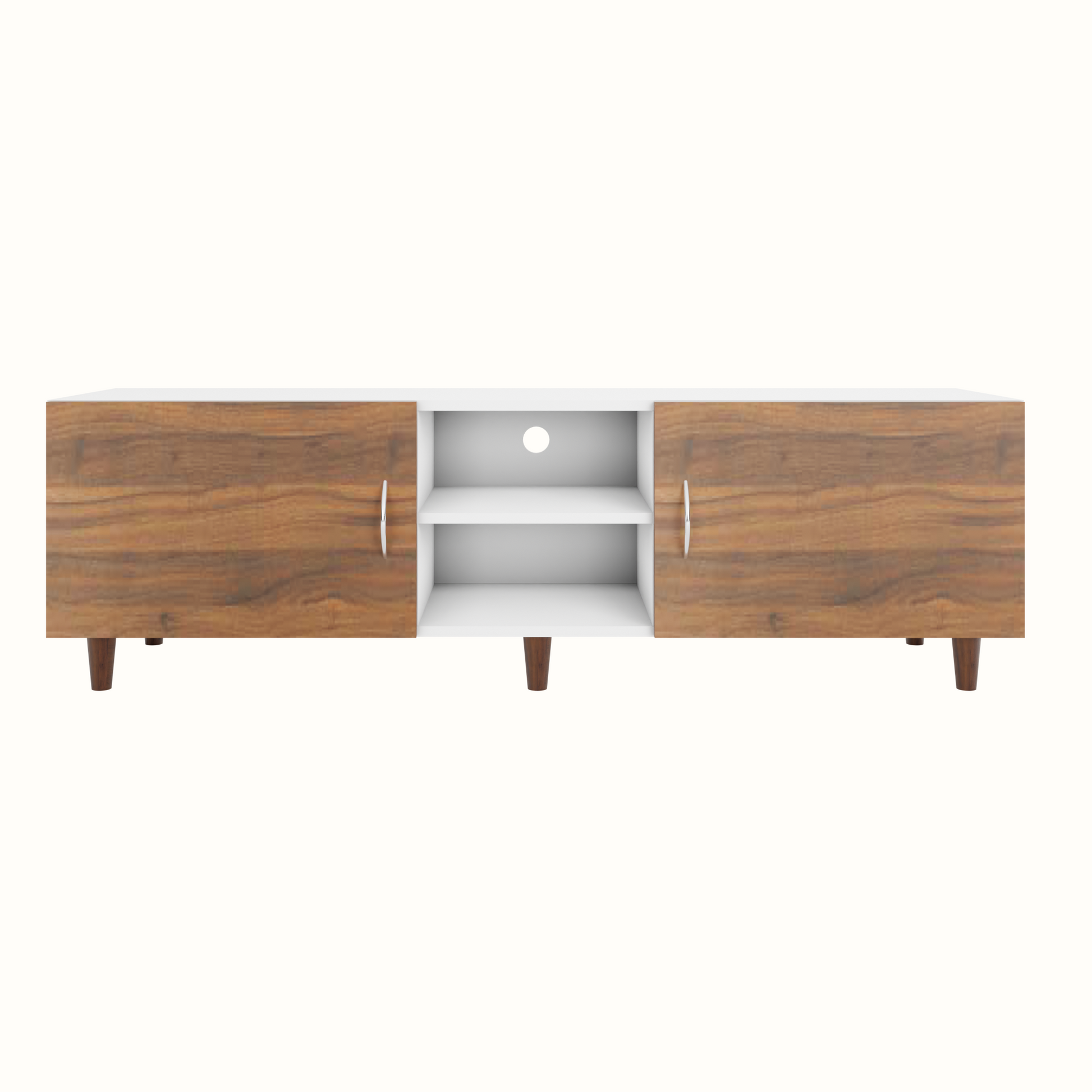 TV Unit | 2 Doors, Open Shelves | Dual Color TV & Entertainment Unit VIKI FURNITURE