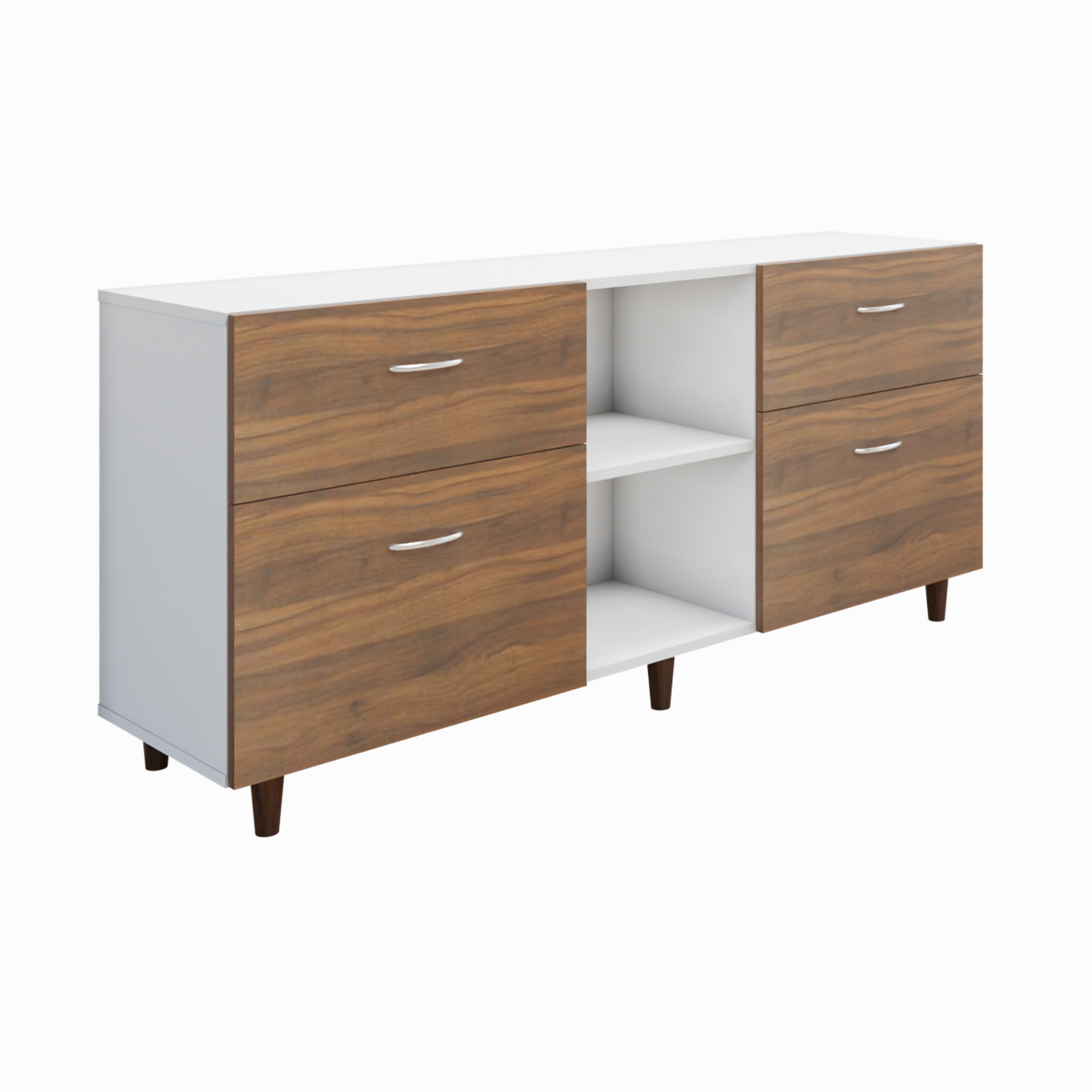 TV unit | 4 Drawers, Open Shelves | Dual Color TV & Entertainment Unit VIKI FURNITURE