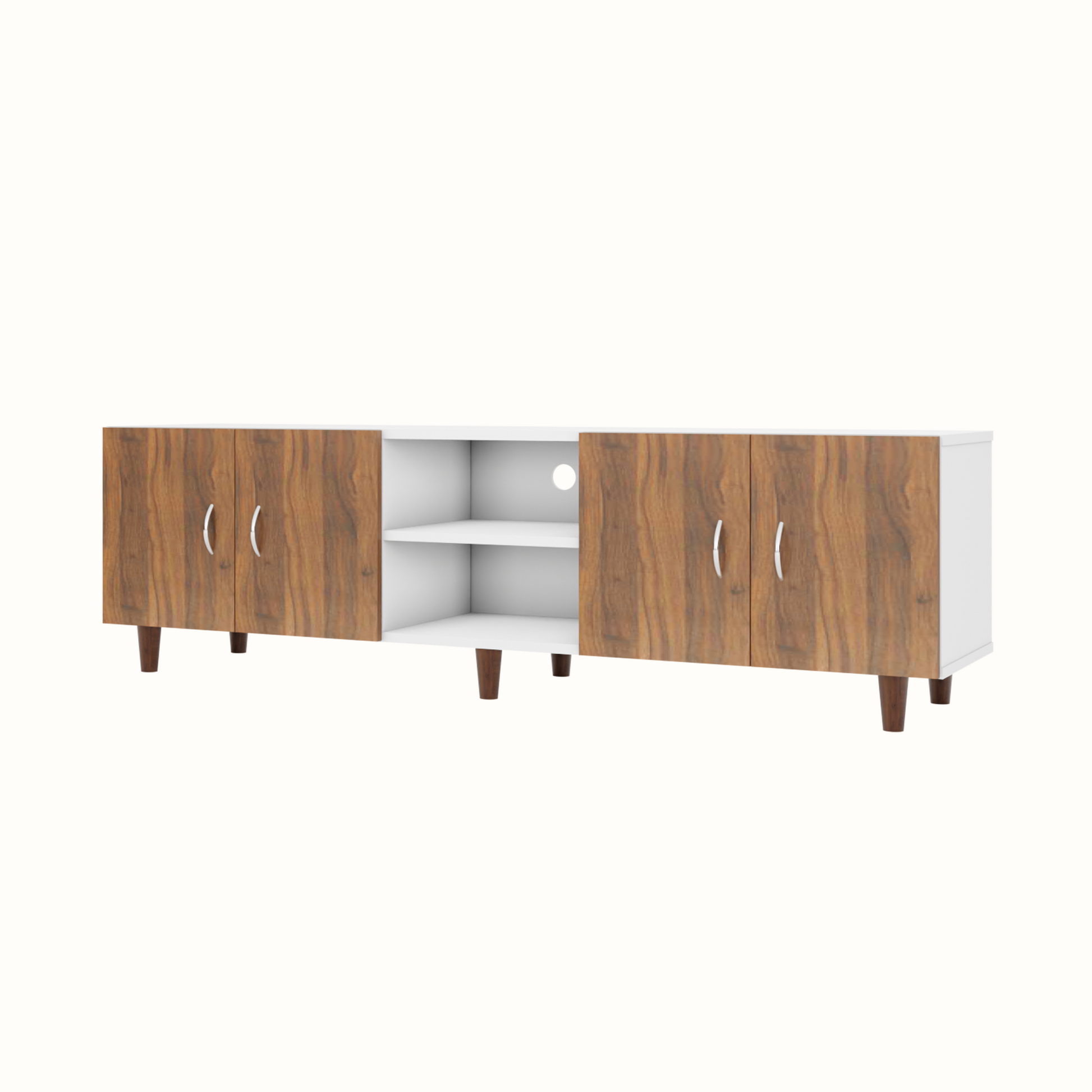 TV unit | 4 Doors, Open Shelves | Dual Color TV & Entertainment Unit VIKI FURNITURE