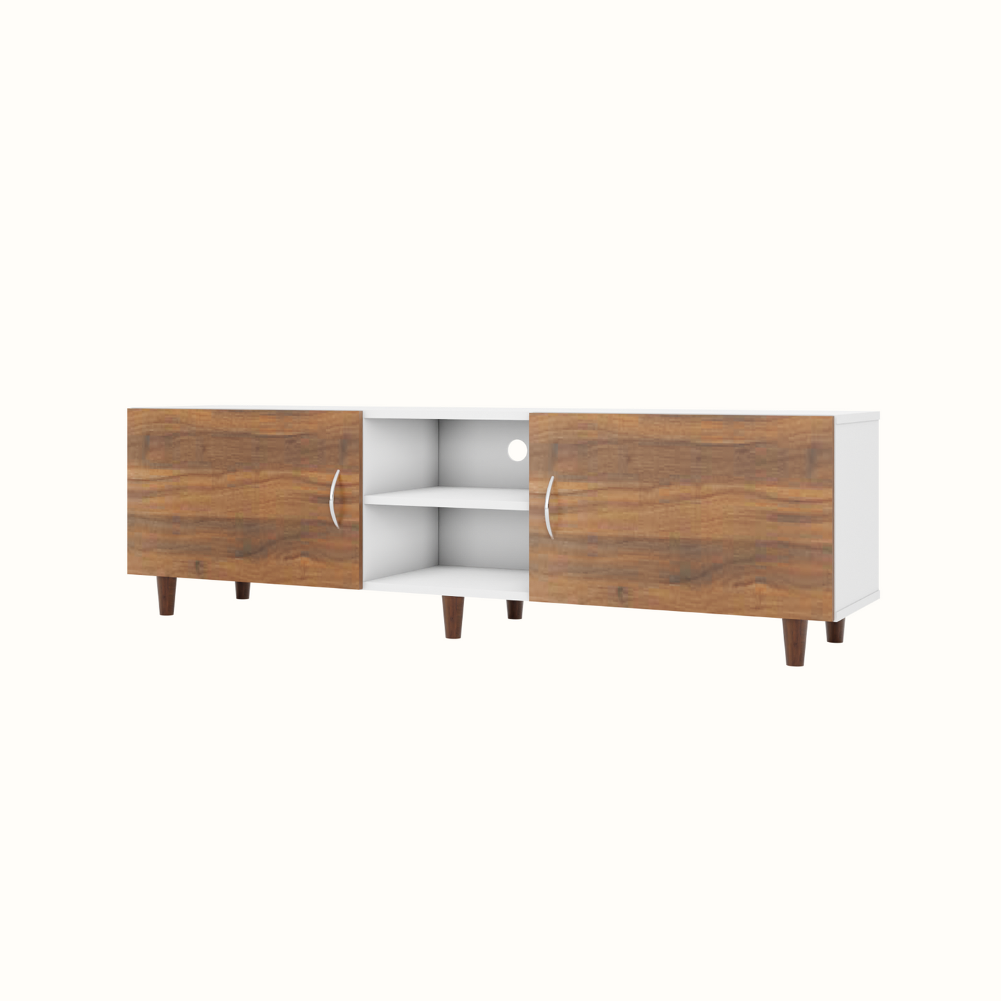 TV Unit | 2 Doors, Open Shelves | Dual Color TV & Entertainment Unit VIKI FURNITURE