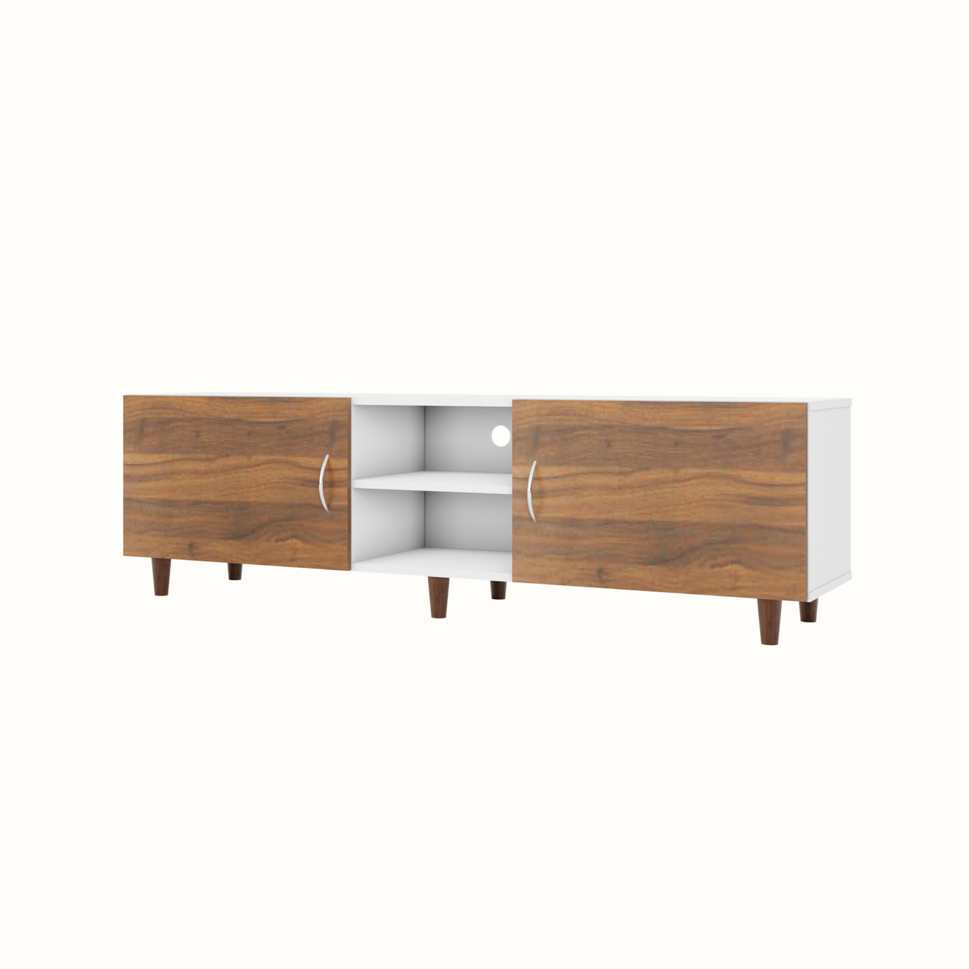 TV Unit | 2 Doors, Open Shelves | Dual Color TV & Entertainment Unit VIKI FURNITURE