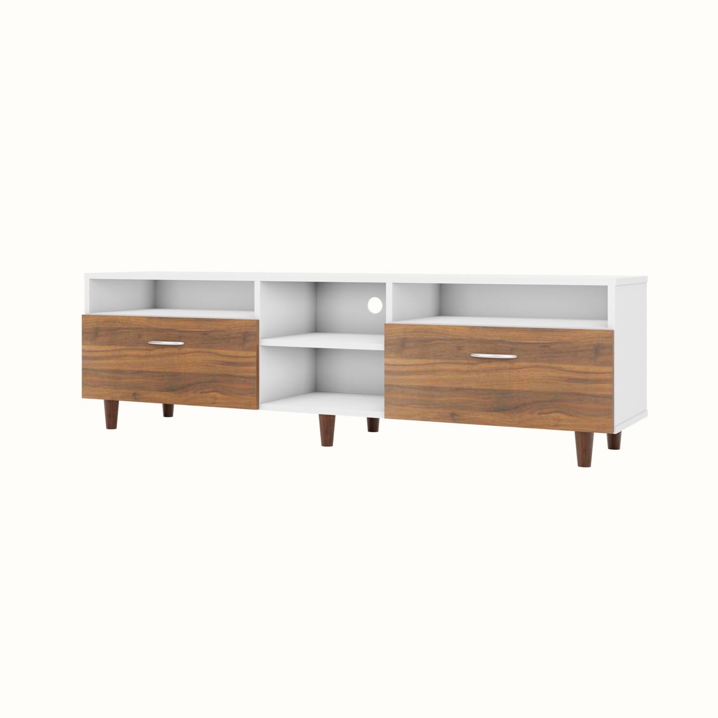 TV Unit | 2 Drawers, Open Shelves | Dual Color TV & Entertainment Unit VIKI FURNITURE