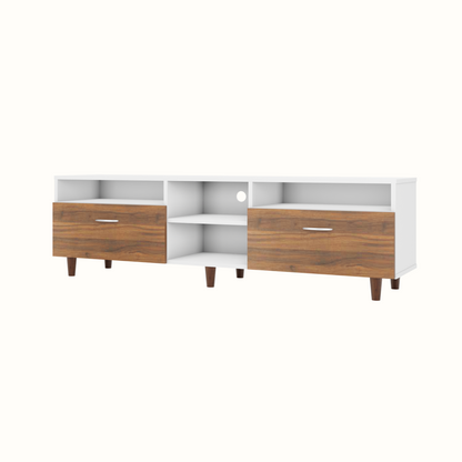 TV Unit | 2 Drawers, Open Shelves | Dual Color TV & Entertainment Unit VIKI FURNITURE