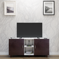 TV Unit | 2 Doors, Open Shelves | Dual Color TV & Entertainment Unit VIKI FURNITURE Frosty White with Dark Wenge