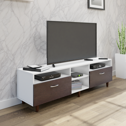 TV Unit | 2 Drawers, Open Shelves | Dual Color TV & Entertainment Unit VIKI FURNITURE