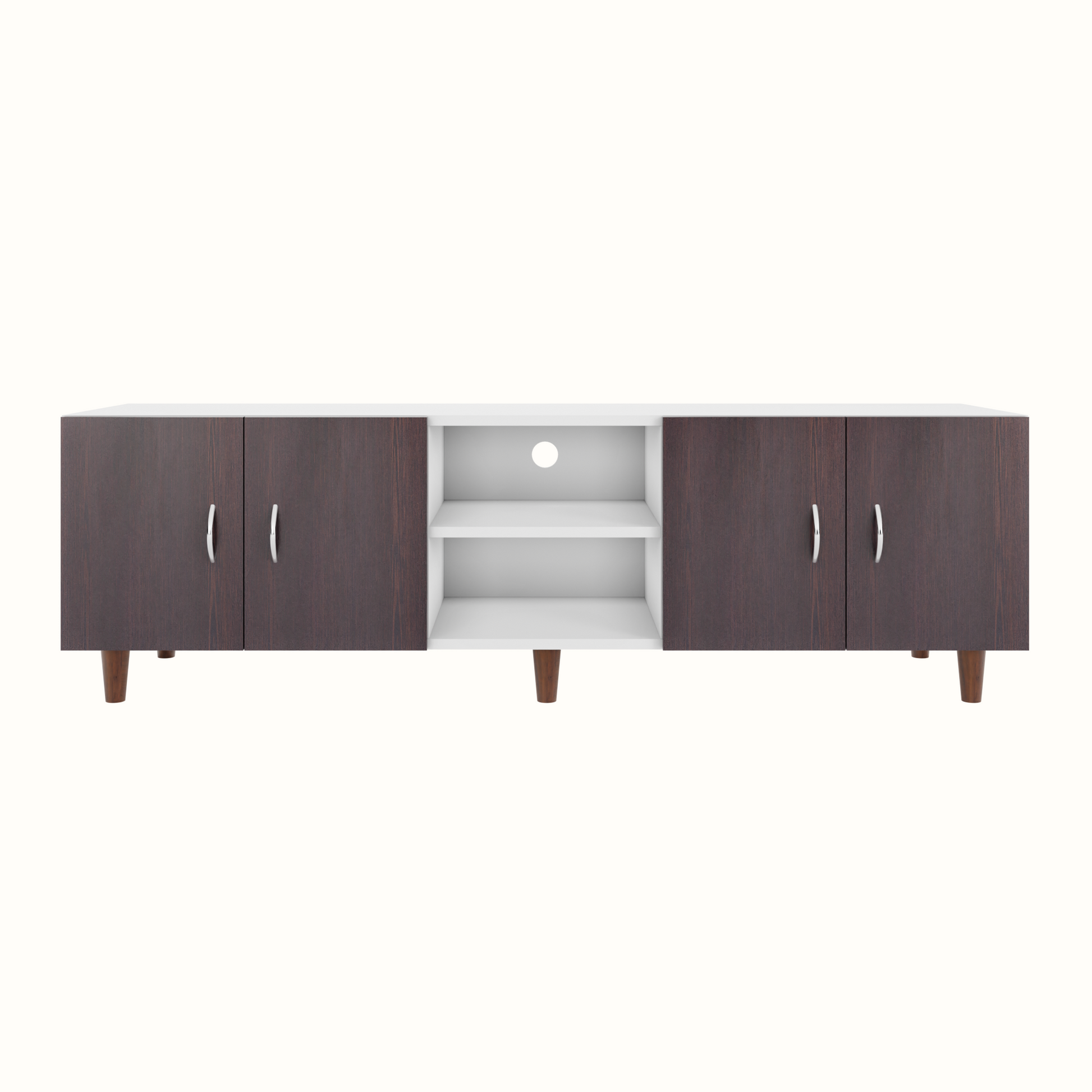 TV unit | 4 Doors, Open Shelves | Dual Color TV & Entertainment Unit VIKI FURNITURE