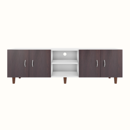 TV unit | 4 Doors, Open Shelves | Dual Color TV & Entertainment Unit VIKI FURNITURE