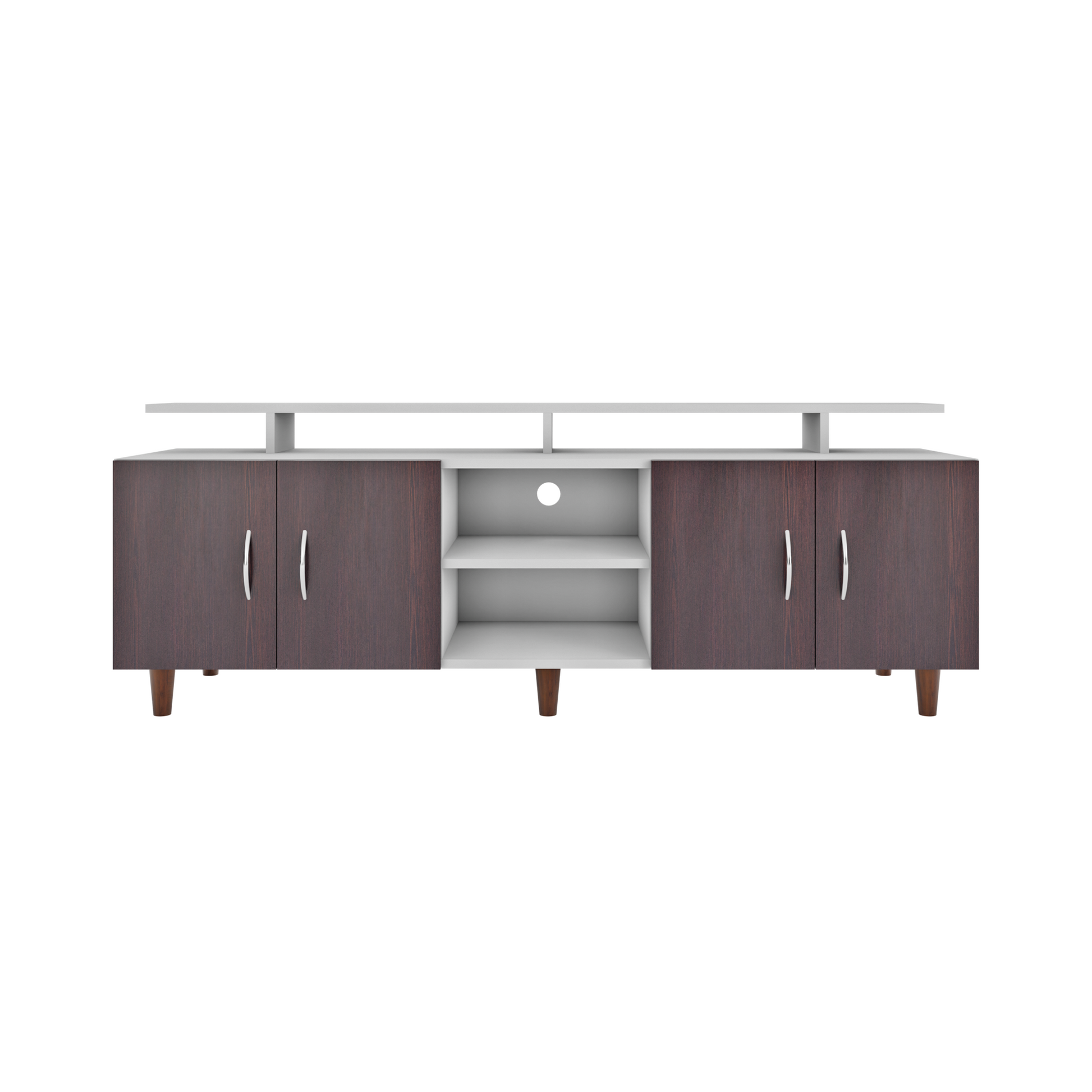 TV unit | 4 Doors, Open Shelves & Extension | Dual Color TV & Entertainment Unit VIKI FURNITURE