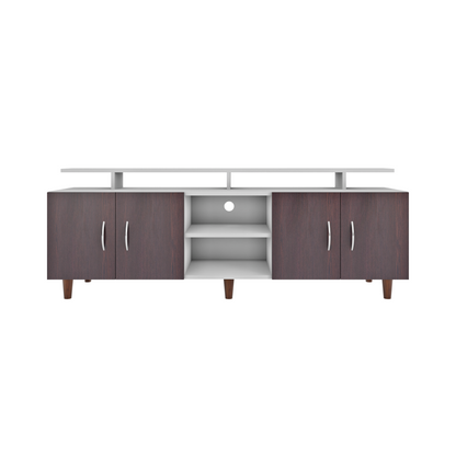 TV unit | 4 Doors, Open Shelves & Extension | Dual Color TV & Entertainment Unit VIKI FURNITURE