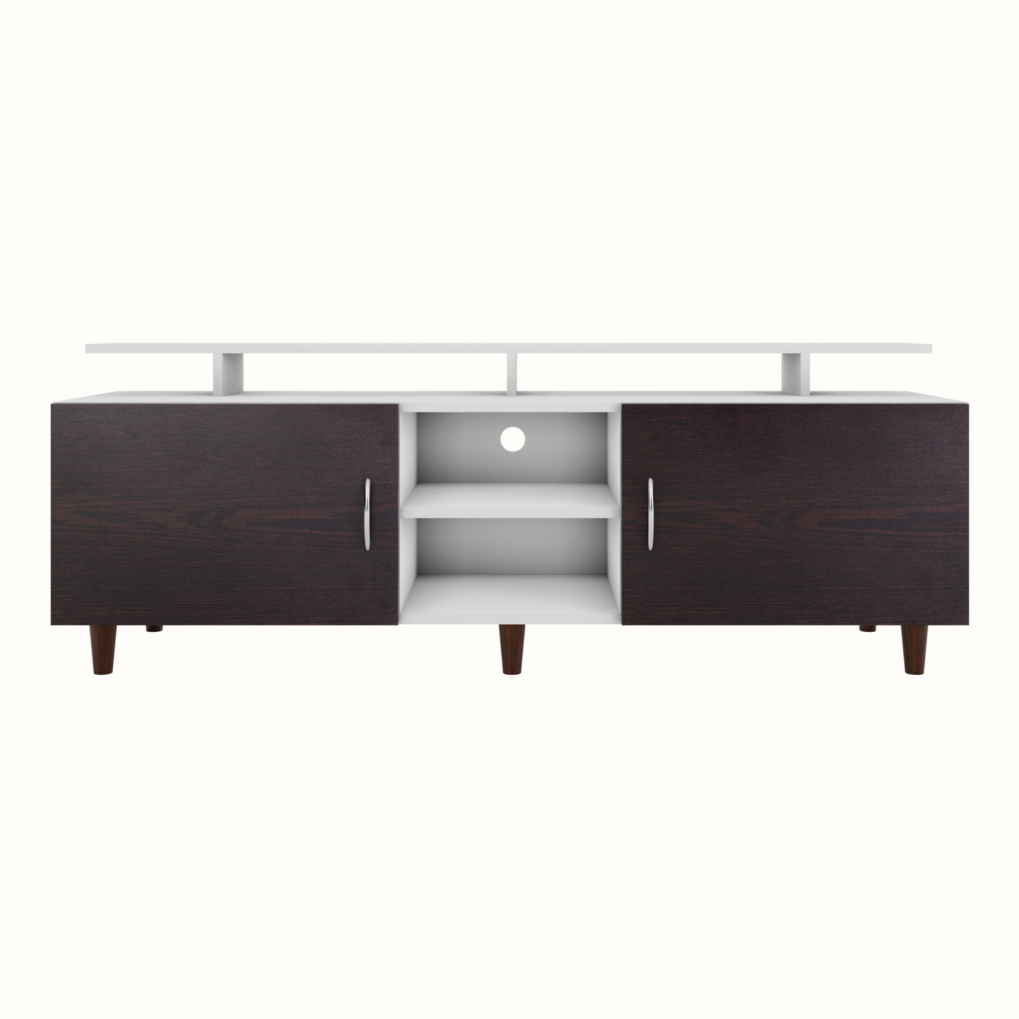 TV unit | 2 Doors, Open Shelves & Extension | Dual Color TV & Entertainment Unit VIKI FURNITURE