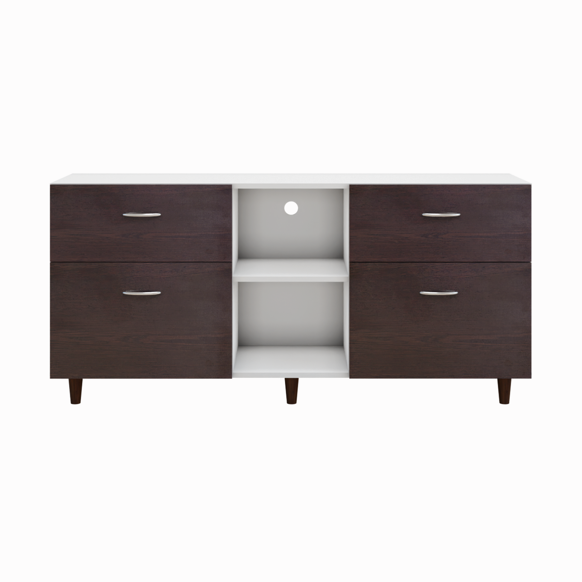 TV unit | 4 Drawers, Open Shelves | Dual Color TV & Entertainment Unit VIKI FURNITURE