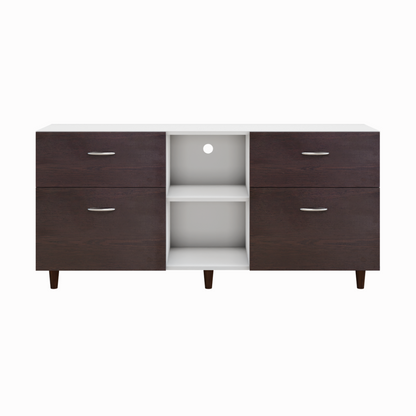 TV unit | 4 Drawers, Open Shelves | Dual Color TV & Entertainment Unit VIKI FURNITURE
