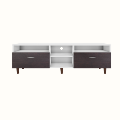 TV Unit | 2 Drawers, Open Shelves | Dual Color TV & Entertainment Unit VIKI FURNITURE