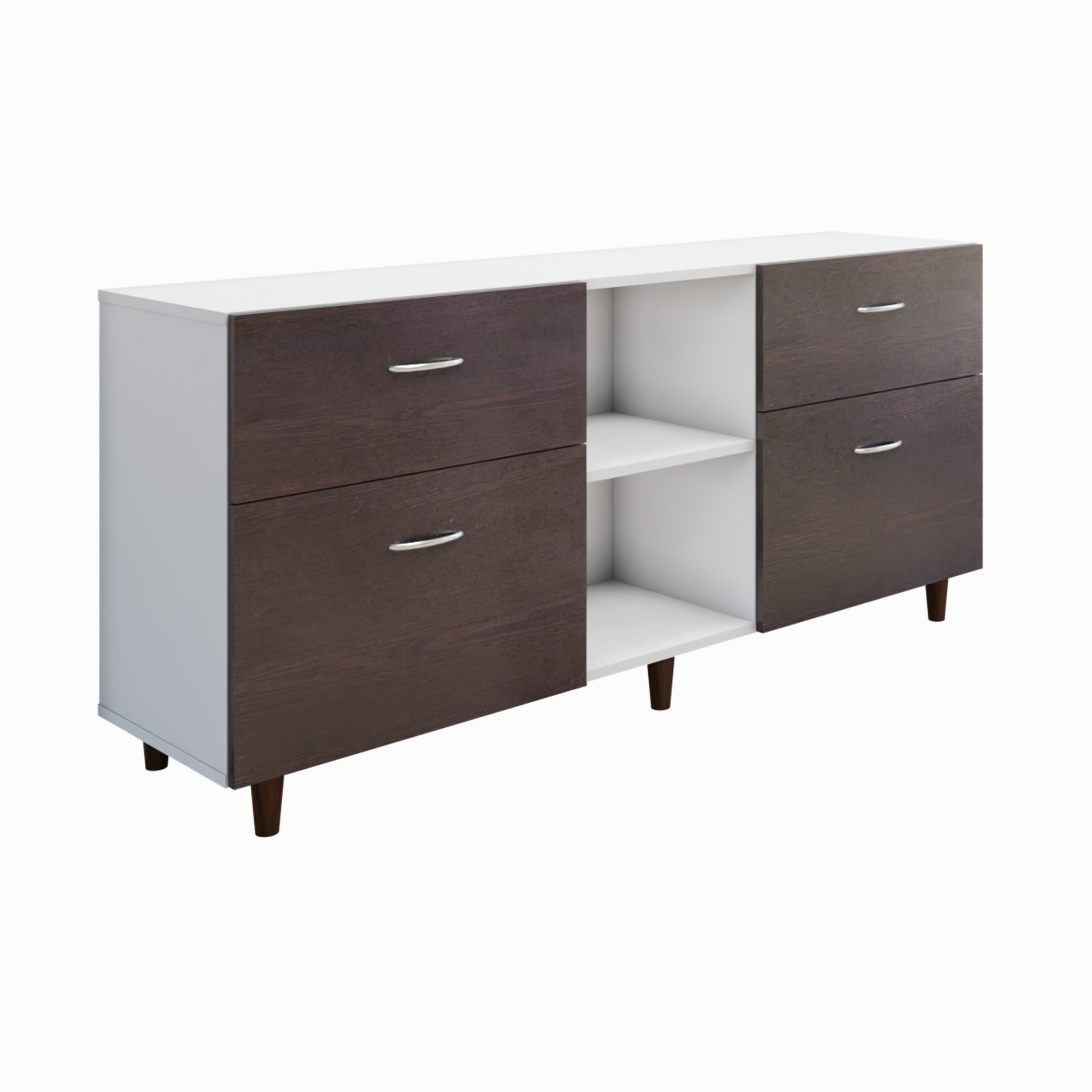 TV unit | 4 Drawers, Open Shelves | Dual Color TV & Entertainment Unit VIKI FURNITURE