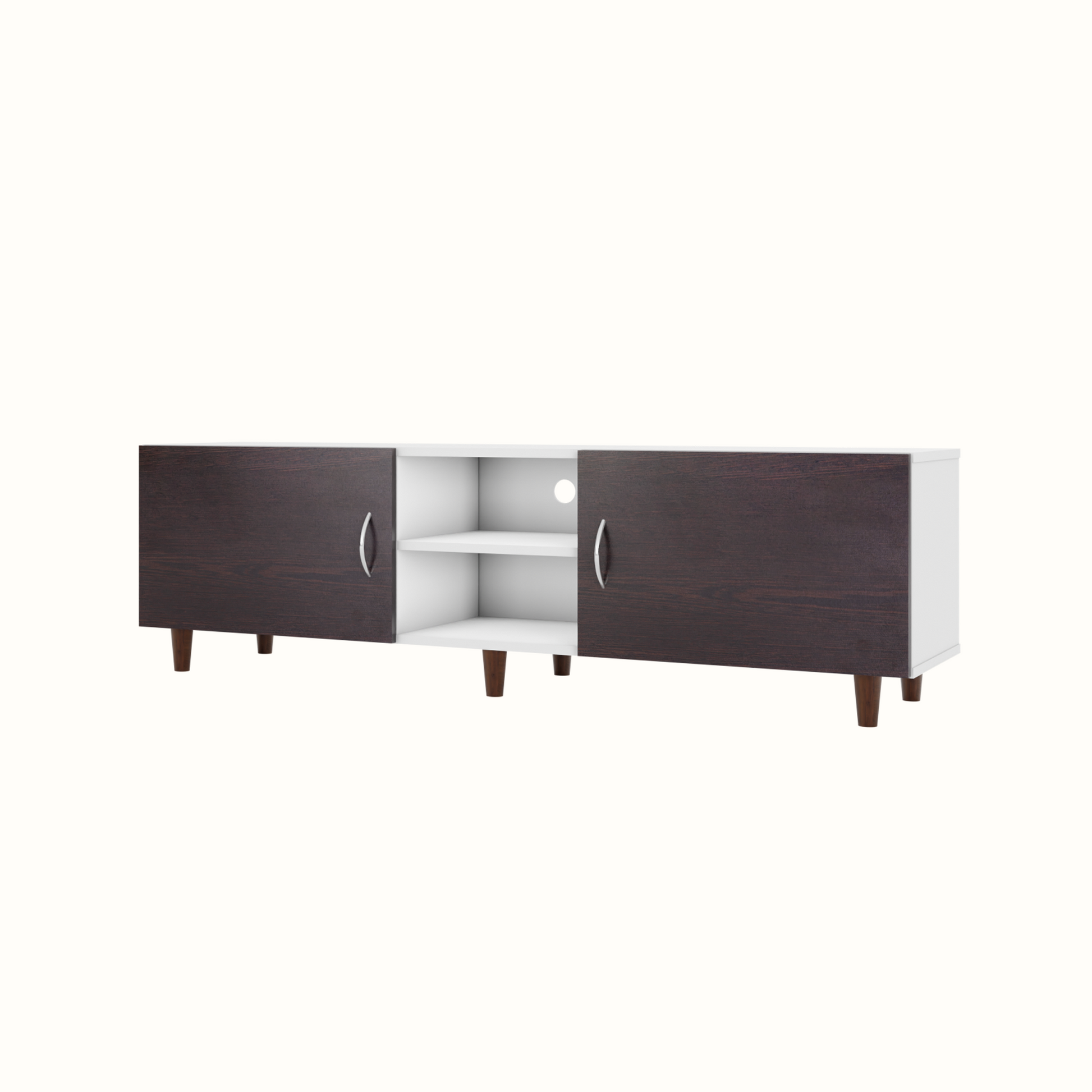 TV Unit | 2 Doors, Open Shelves | Dual Color TV & Entertainment Unit VIKI FURNITURE