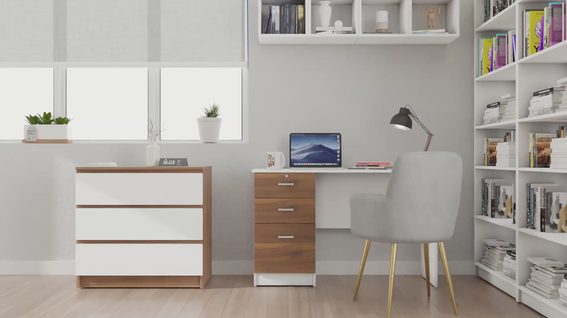 VIKI | BODHI | Bookrack / Bookshelves, Frosty White, Dark Wenge, Brussel Walnut VIKI FURNITURE