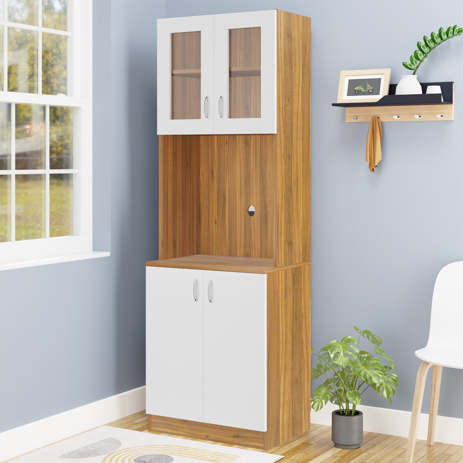 Buffer | Floor Stand | Kitchen Cabinet kitchen cabinet VIKI FURNITURE White & Walnut