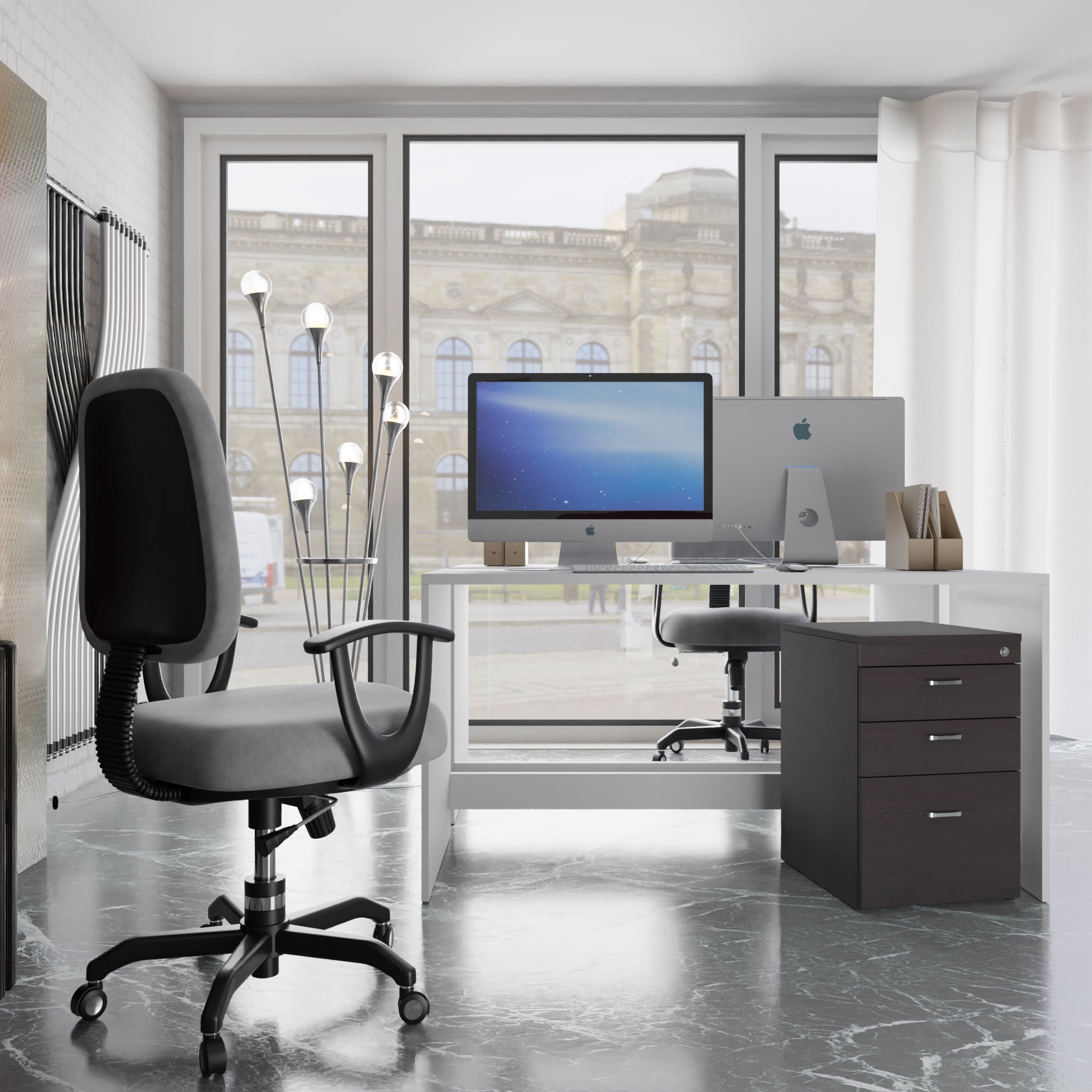 Pedestal 3 Drawer unit with standard lock (Suede Finish , White and Wenge ) piedestal Drawer Units VIKI FURNITURE