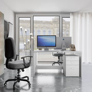 Pedestal 3 Drawer unit with smart lock  (Suede Finish , White and Wenge ) piedestal Drawer Units VIKI FURNITURE White  