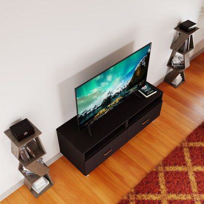 VIKI TV Unit with 2 Drawer , 2 shelfs . Size :120cmsx40cmsx40cms ( Frosty White & Wenge )