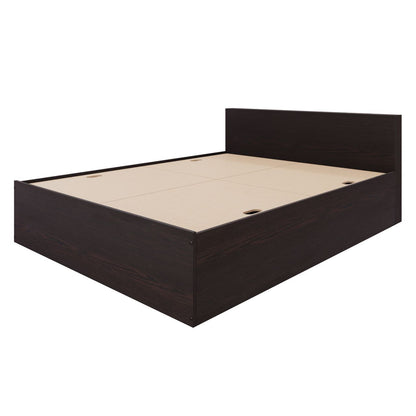 VIKI Engineered Wood Bed (Queen size)-2100x1700x800-Frosty white & Wenge