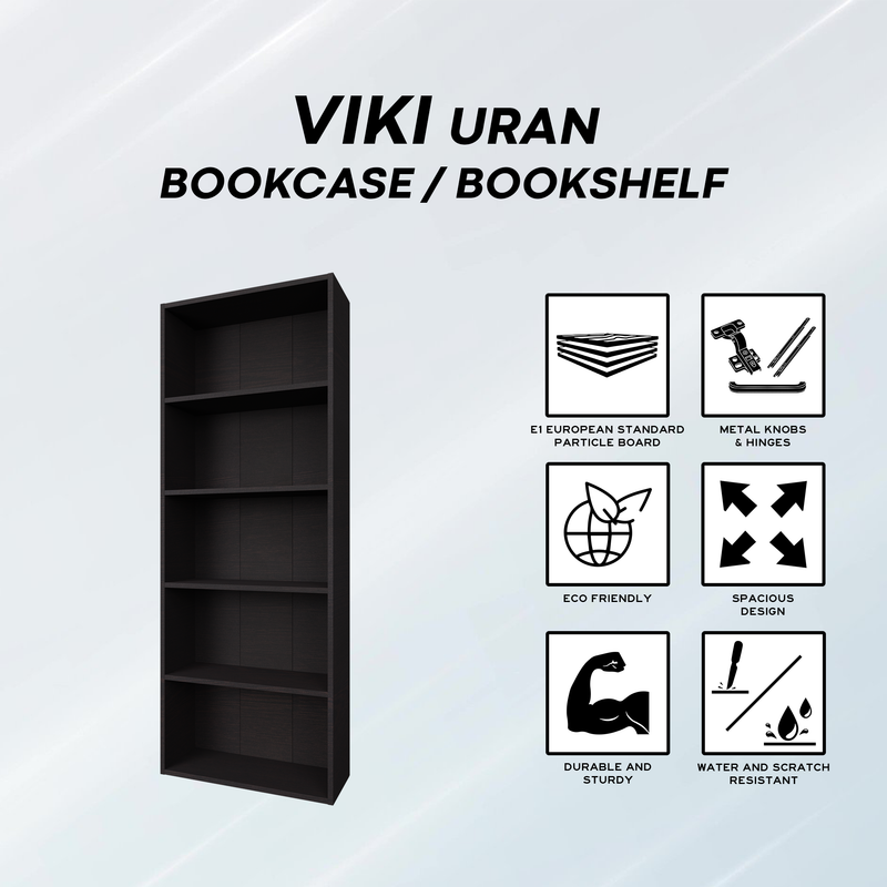 URAN | Bookcase/Bookshelf, 5 Shelf Bookcases & Standing Shelves VIKI FURNITURE   