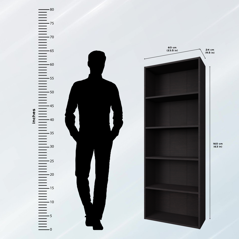 URAN | Bookcase/Bookshelf, 5 Shelf Bookcases & Standing Shelves VIKI FURNITURE   