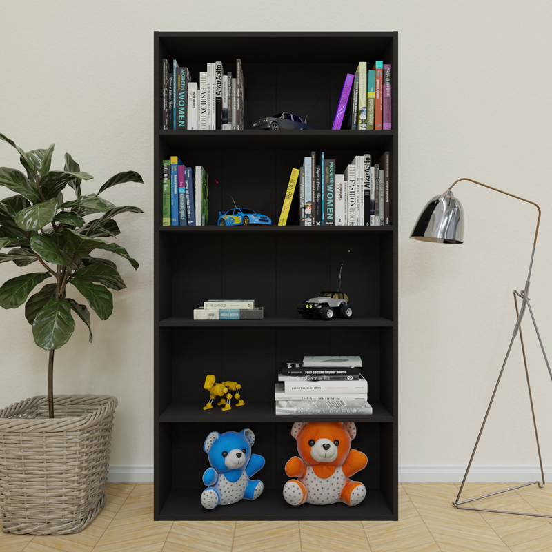 URAN | Bookcase/Bookshelf, 5 Shelf Bookcases & Standing Shelves VIKI FURNITURE Wenge