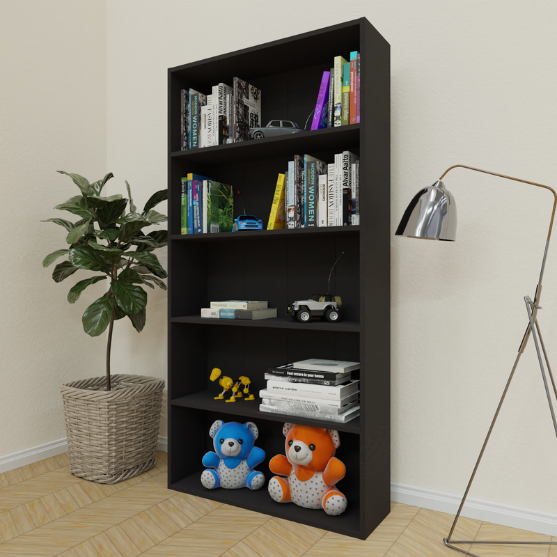 URAN | Bookcase/Bookshelf, 5 Shelf Bookcases & Standing Shelves VIKI FURNITURE Wenge  