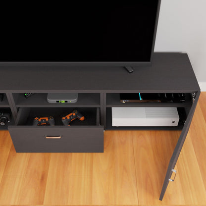 VIKI TV Unit  with 2 Door & 1 drawer  . Size :180cmsx40cmsx38cms ( Frosty White & Wenge )