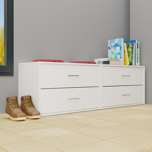 KAYAL | Chest of 4 Drawer  | Frosty white/Wenge