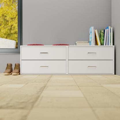 KAYAL | Chest of 4 Drawer  | Frosty white/Wenge Bedroom Furniture Sets VIKI FURNITURE   