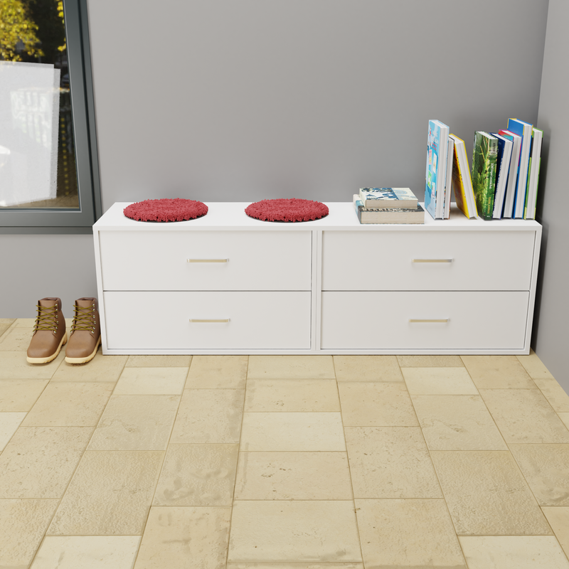 KAYAL | Chest of 4 Drawer  | Frosty white/Wenge Bedroom Furniture Sets VIKI FURNITURE   