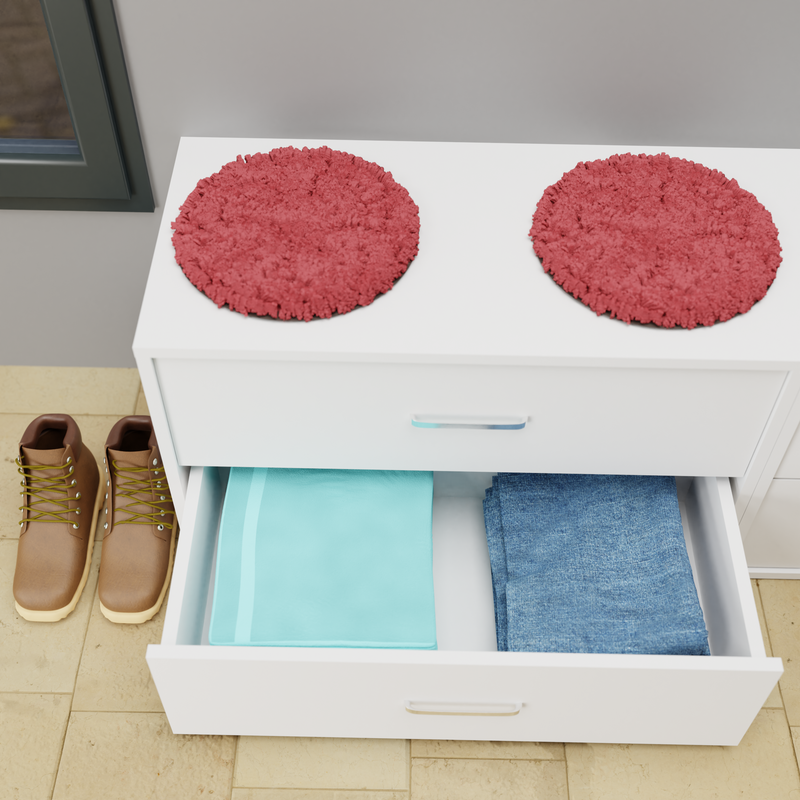 KAYAL | Chest of 4 Drawer  | Frosty white/Wenge Bedroom Furniture Sets VIKI FURNITURE   
