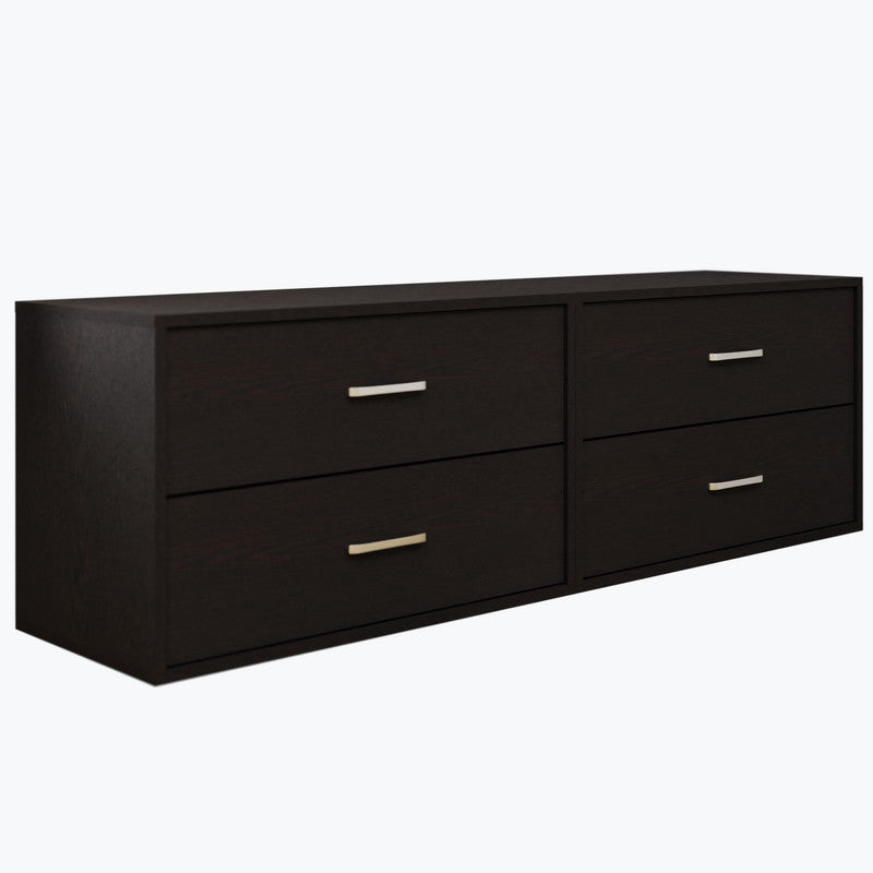 KAYAL | Chest of 4 Drawer  | Frosty white/Wenge Bedroom Furniture Sets VIKI FURNITURE   