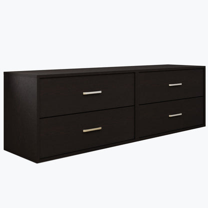 KAYAL | Chest of 4 Drawer  | Frosty white/Wenge Bedroom Furniture Sets VIKI FURNITURE   